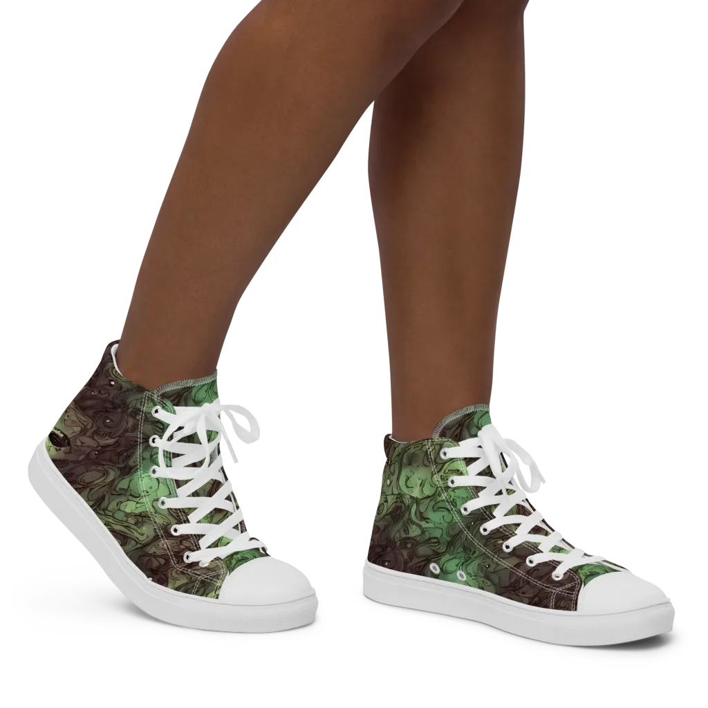 Mossborn Masquerade on Women's High Top Canvas Shoes — Right