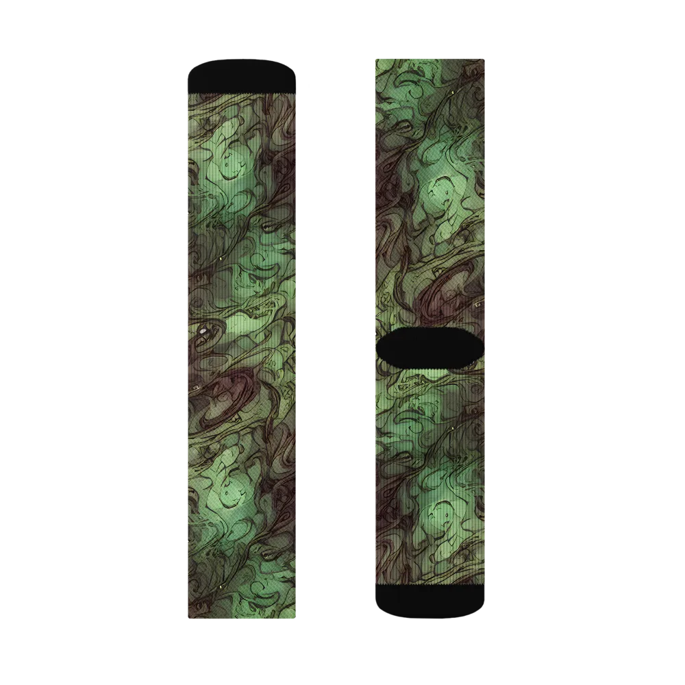 Mossborn Masquerade on Socks — Left Sock