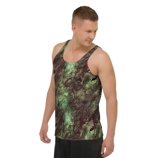 Mossborn Masquerade on a Men's Tank Top