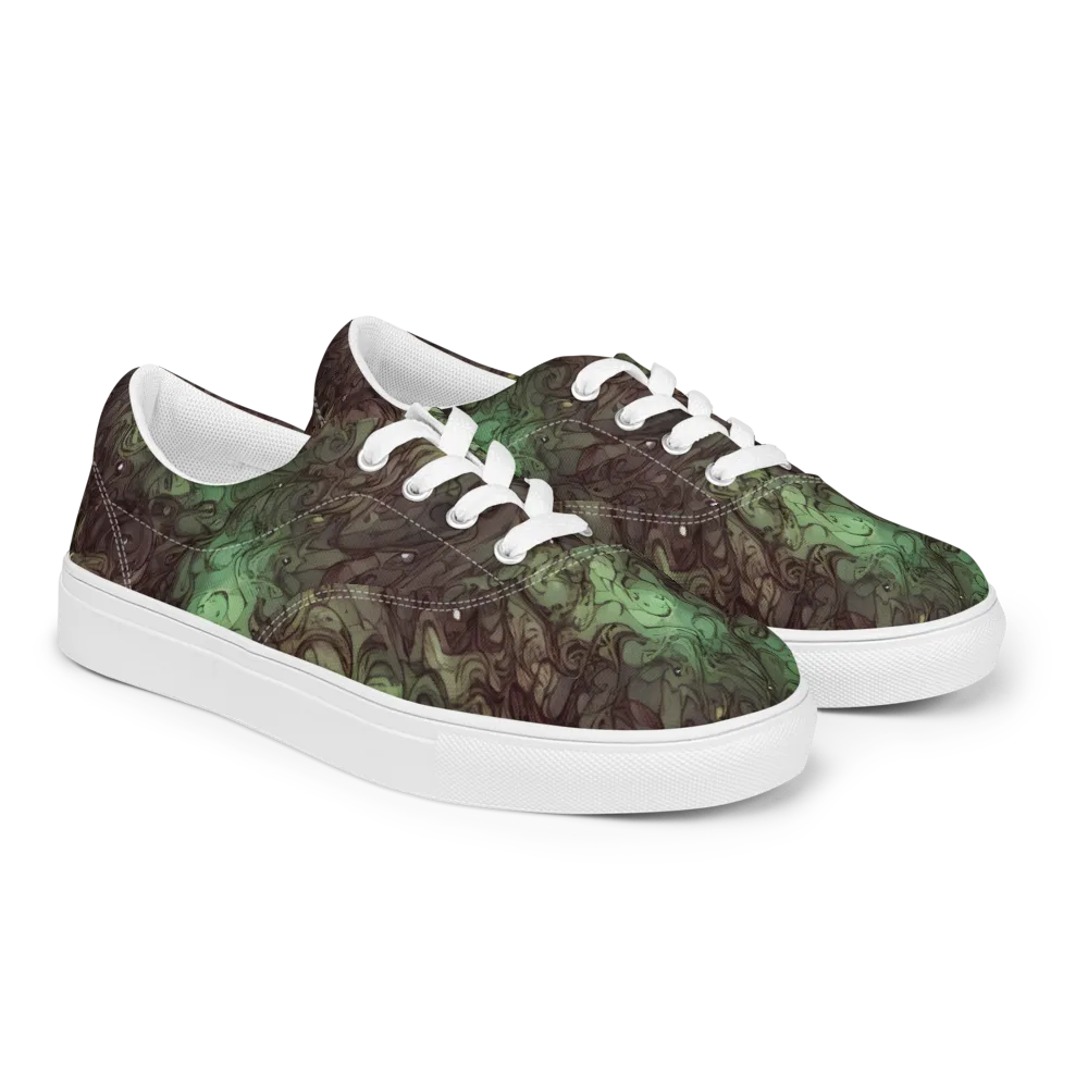 Mossborn Masquerade on Men's Lace-Up Canvas Shoes — Right Front