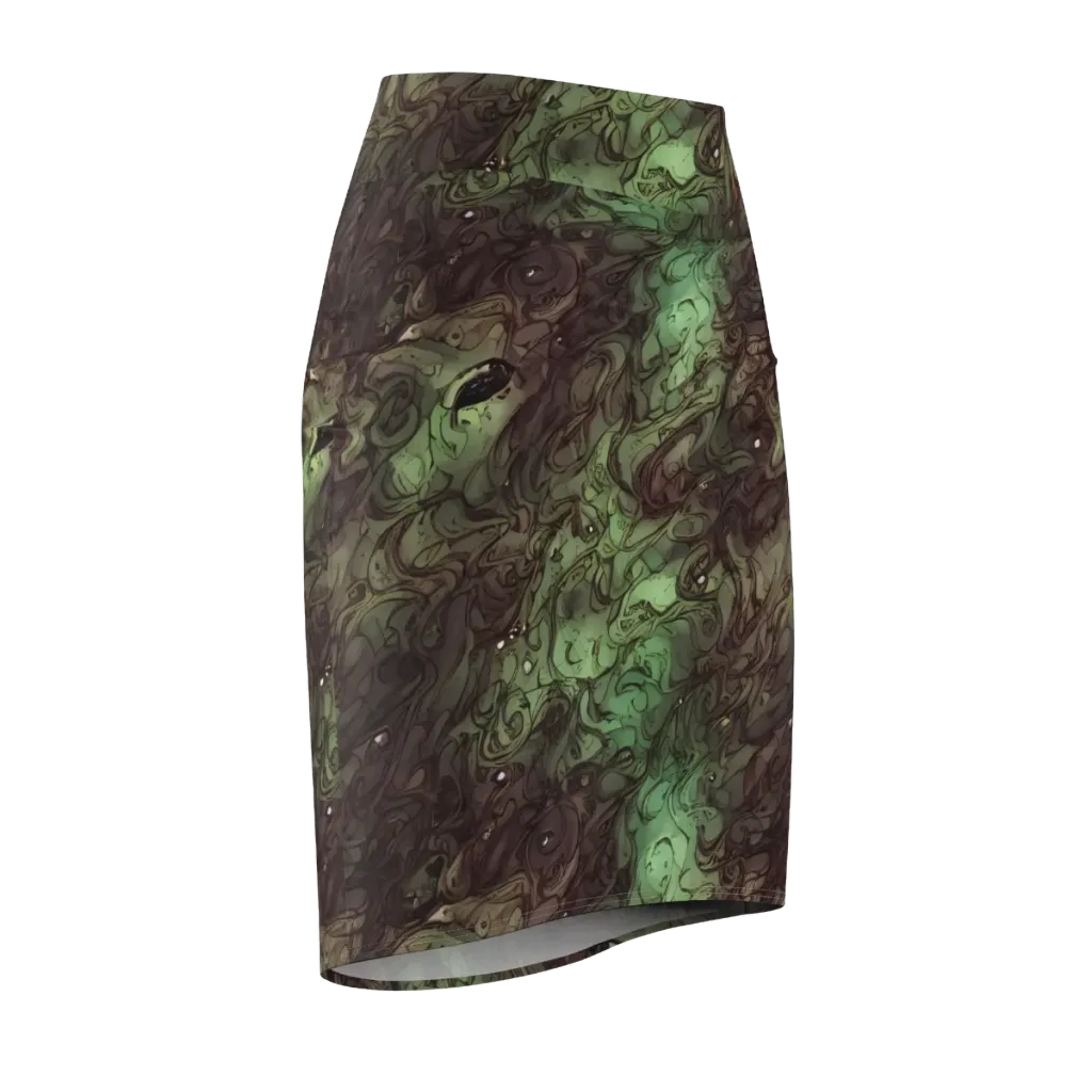 Mossborn Masquerade on Pencil Skirt — Front Side
