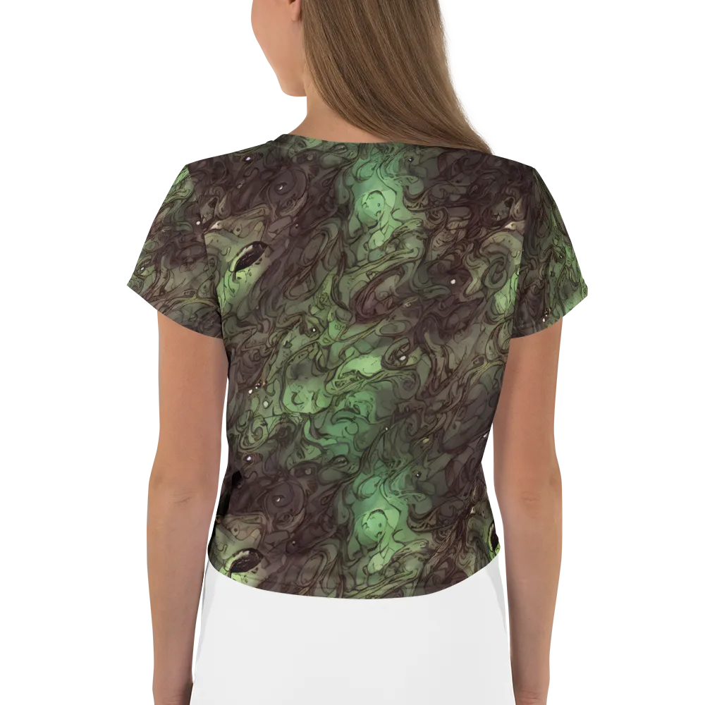 Mossborn Masquerade on Crop Tee — Back