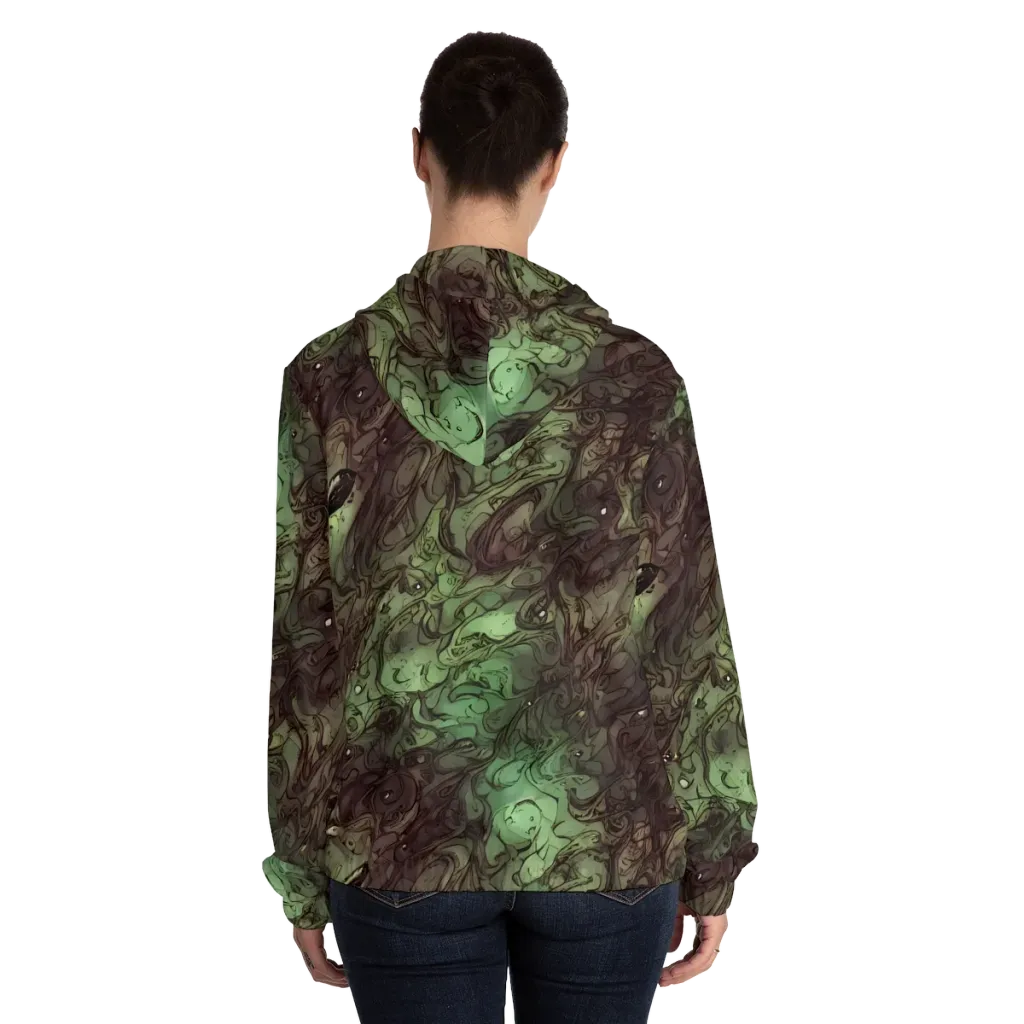 Mossborn Masquerade on Women's Full-Zip Hoodie — Back On Person