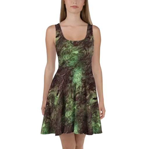 Mossborn Masquerade on a Skater Dress