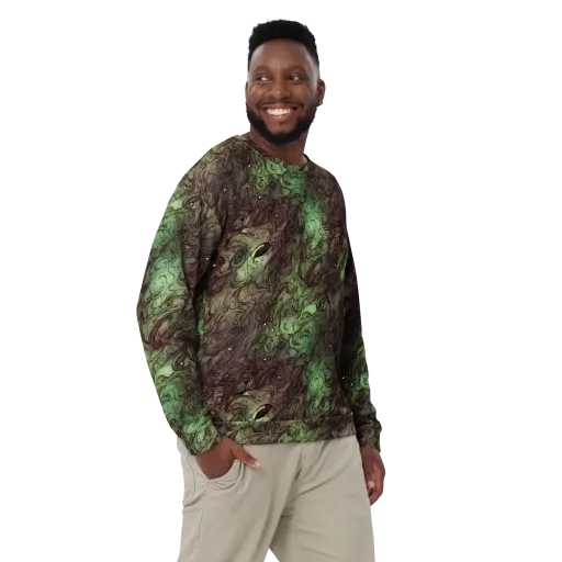 Mossborn Masquerade on a Sweatshirt