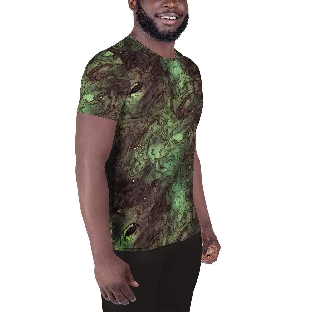 Mossborn Masquerade on Men's Athletic T-Shirt — Right