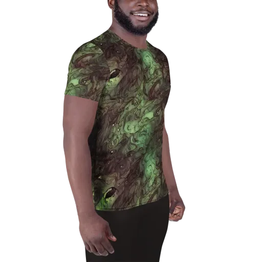 Mossborn Masquerade on a Men's Athletic T-Shirt