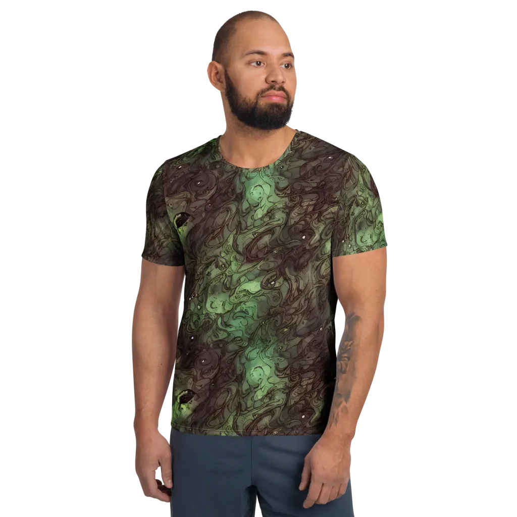 Mossborn Masquerade on Men's Athletic T-Shirt — Front
