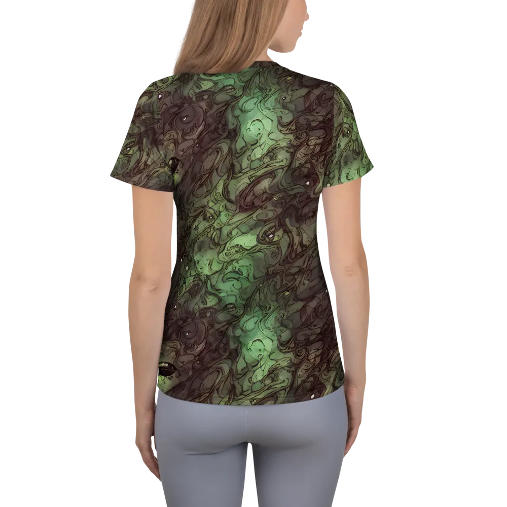 Mossborn Masquerade on Women's Athletic T-Shirt — Back