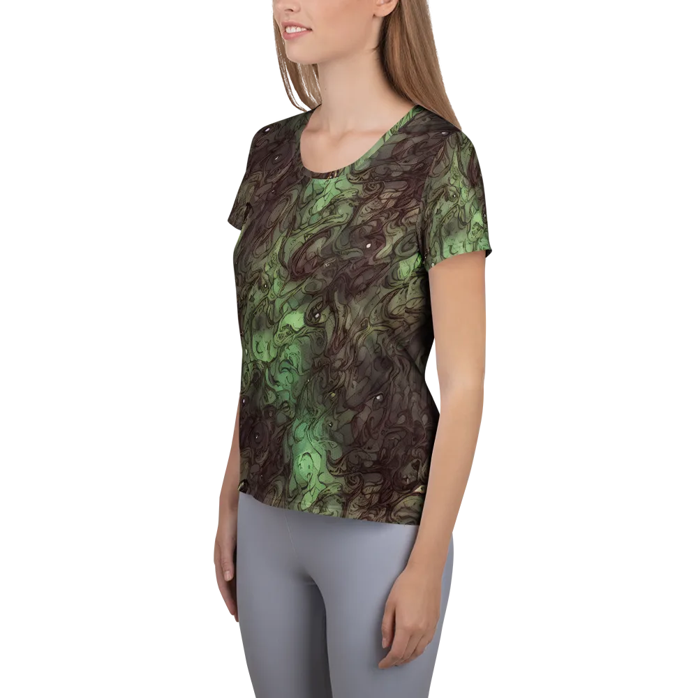 Mossborn Masquerade on Women's Athletic T-Shirt — Left
