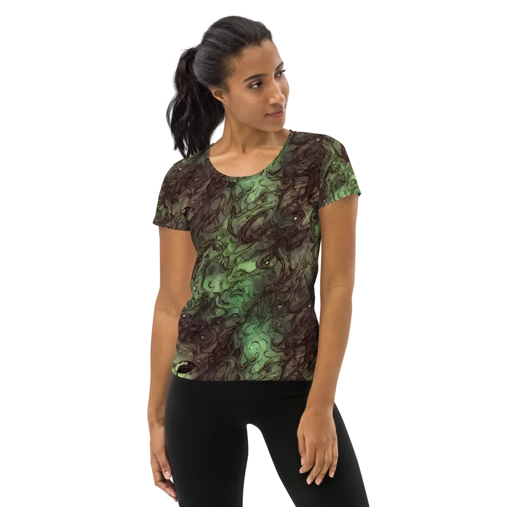 Mossborn Masquerade on Women's Athletic T-Shirt — Front