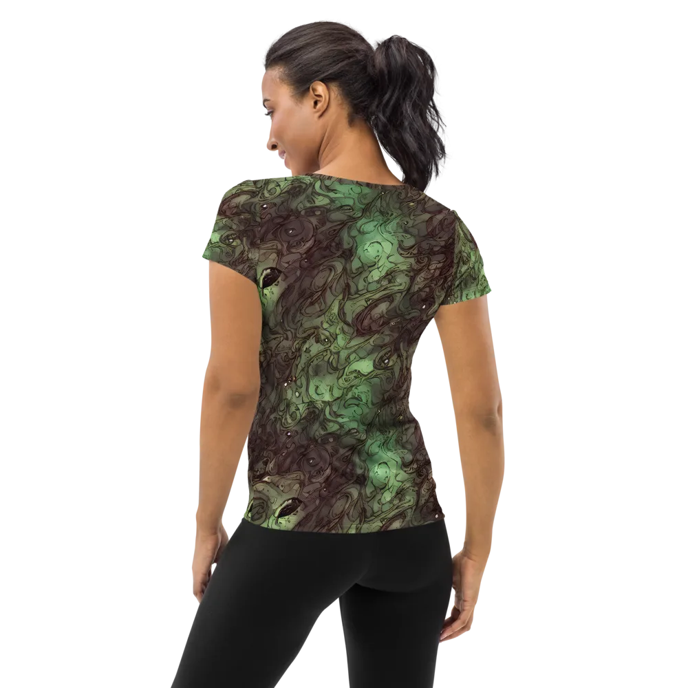 Mossborn Masquerade on Women's Athletic T-Shirt — Back