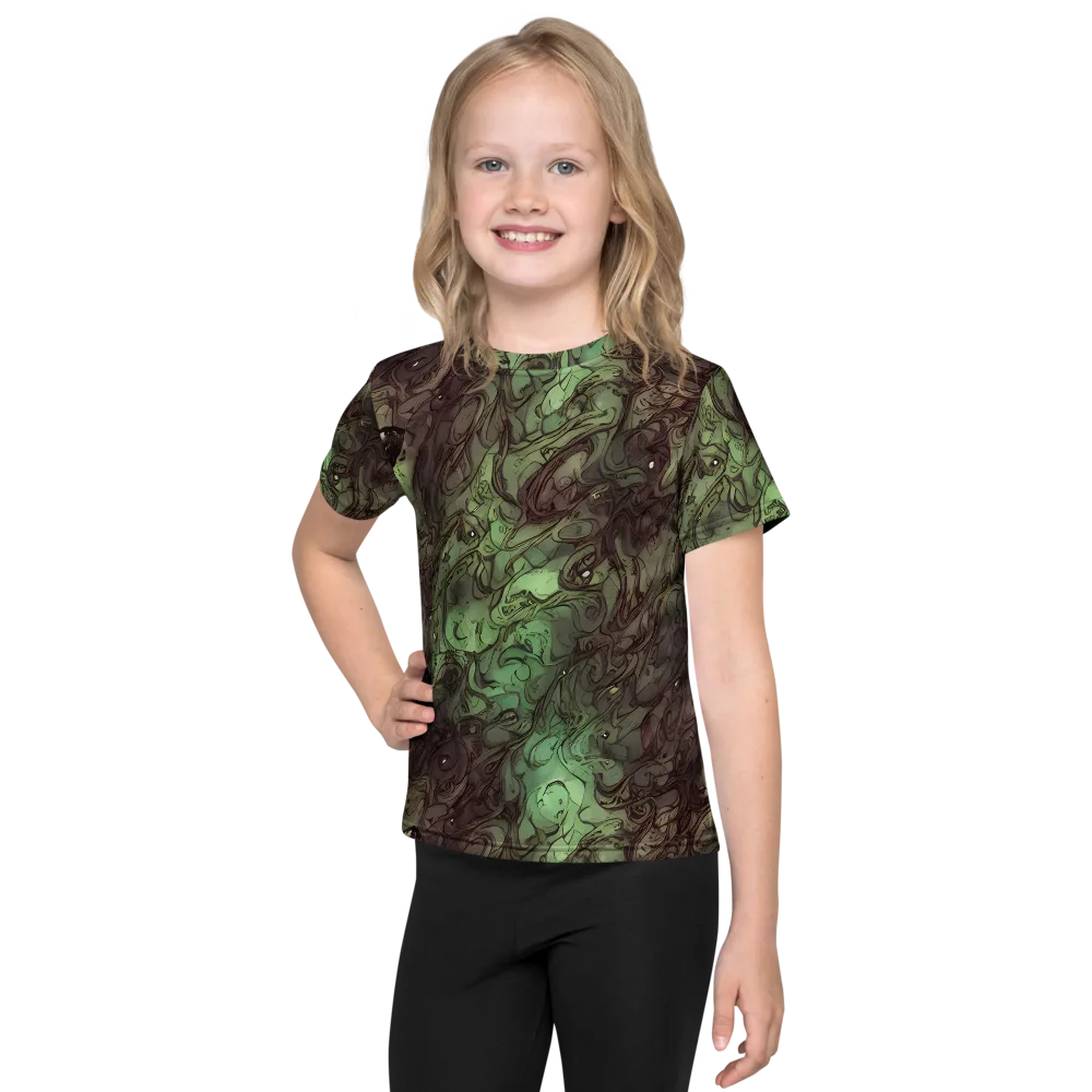 Mossborn Masquerade on Kids Crew Neck T-Shirt — Front