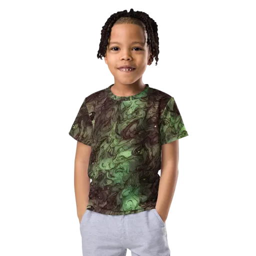 Mossborn Masquerade on a Kids Crew Neck T-Shirt