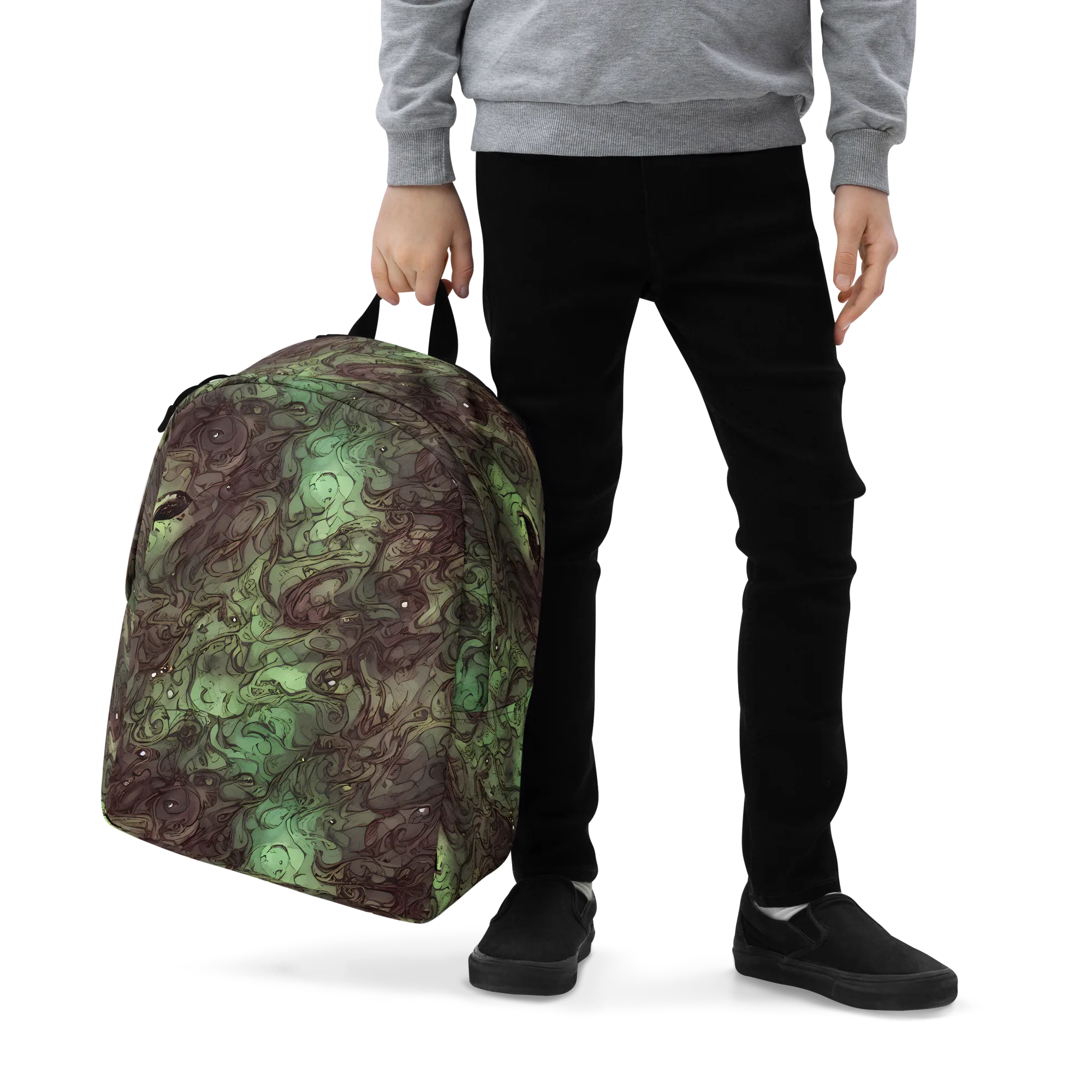 Mossborn Masquerade on Minimalist Backpack — Zoomed-in