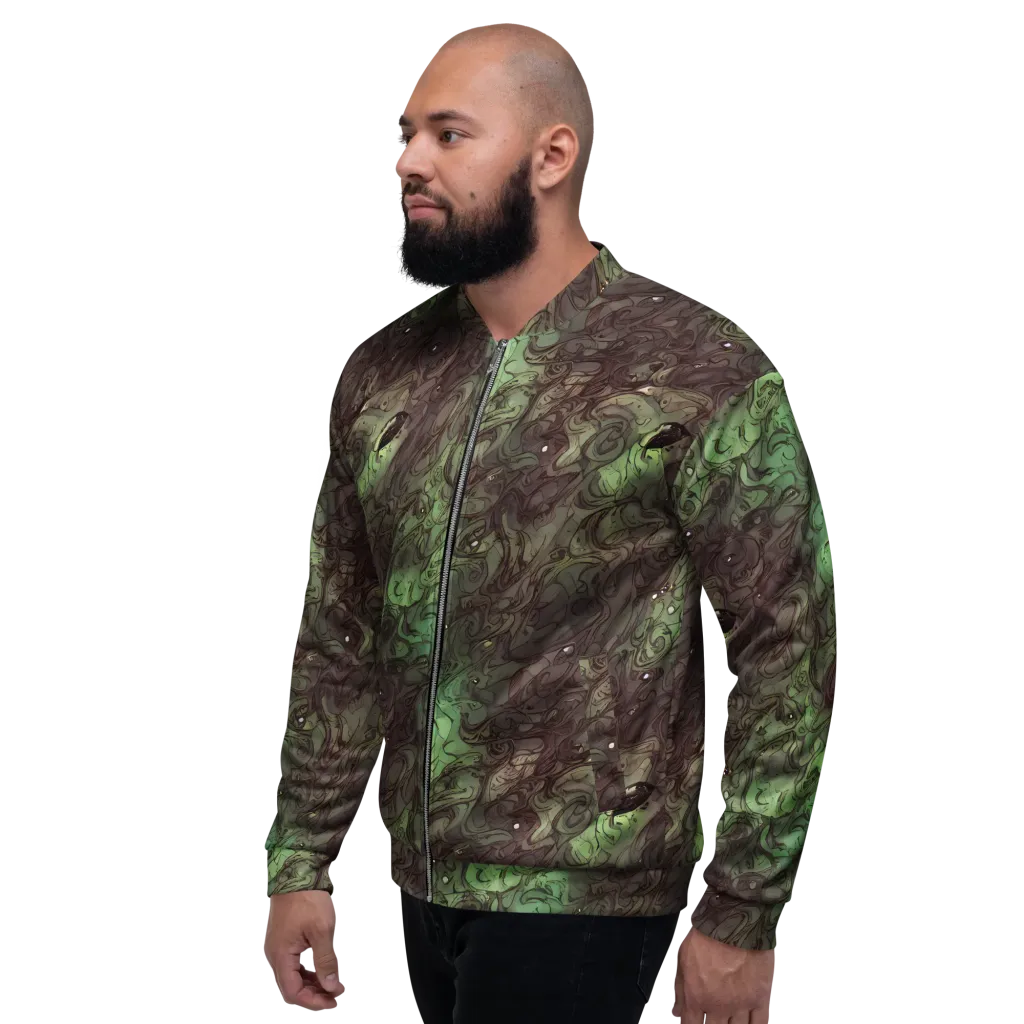 Mossborn Masquerade on Bomber Jacket — Left