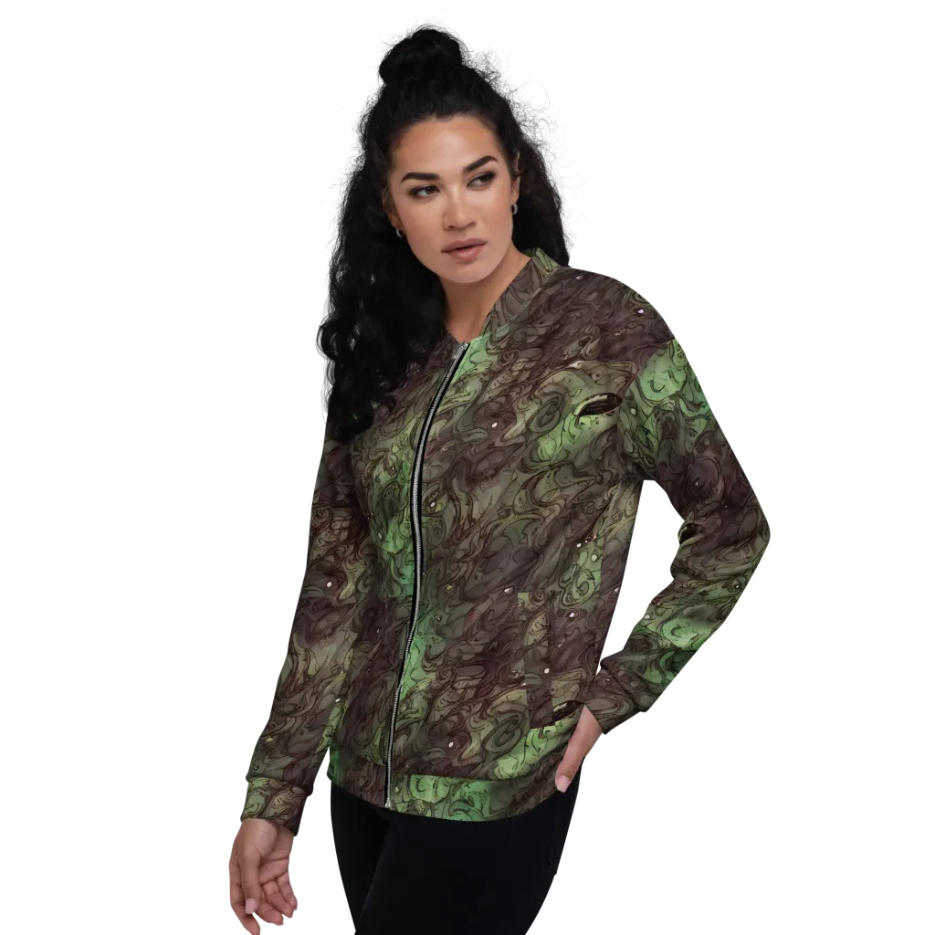 Mossborn Masquerade on Bomber Jacket — Left