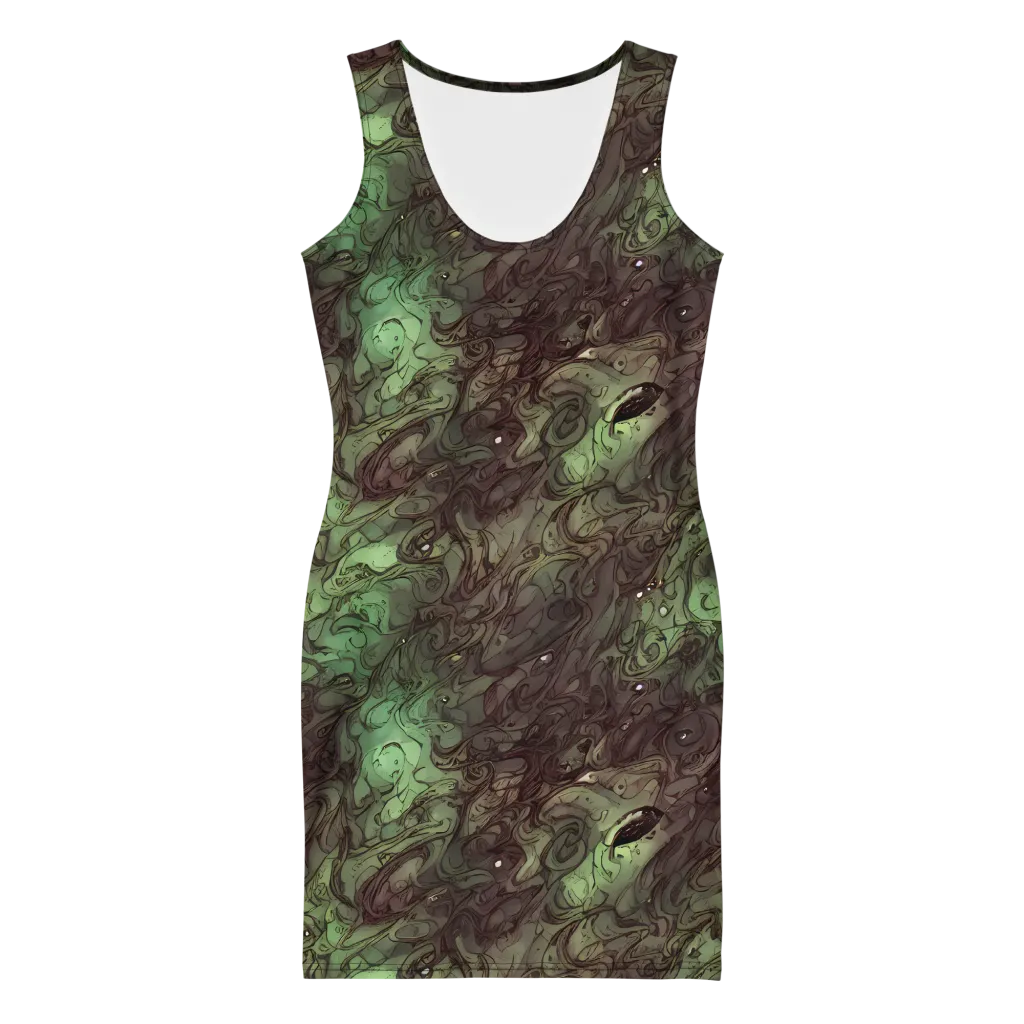 Mossborn Masquerade on Bodycon Dress — Front