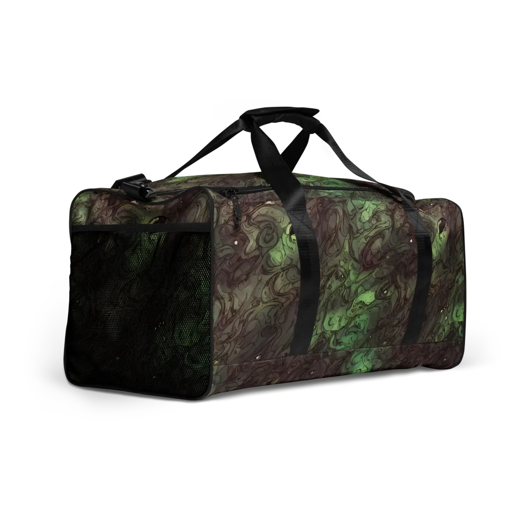 Mossborn Masquerade on Duffle Bag — Right Front