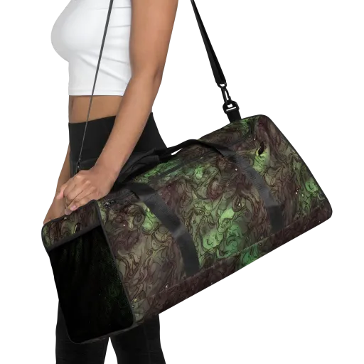 Mossborn Masquerade on a Duffle Bag