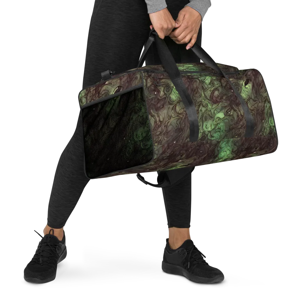 Mossborn Masquerade on Duffle Bag — Right Front