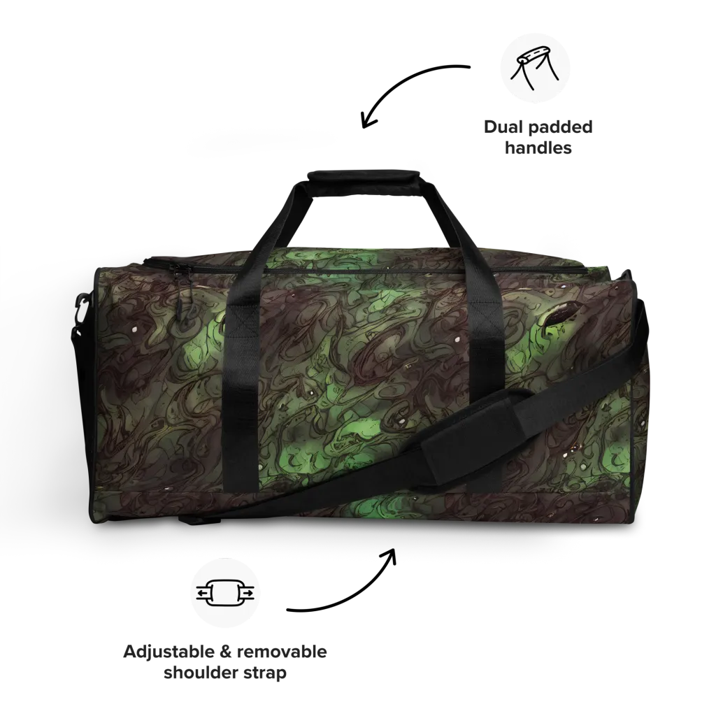 Mossborn Masquerade on Duffle Bag — Front