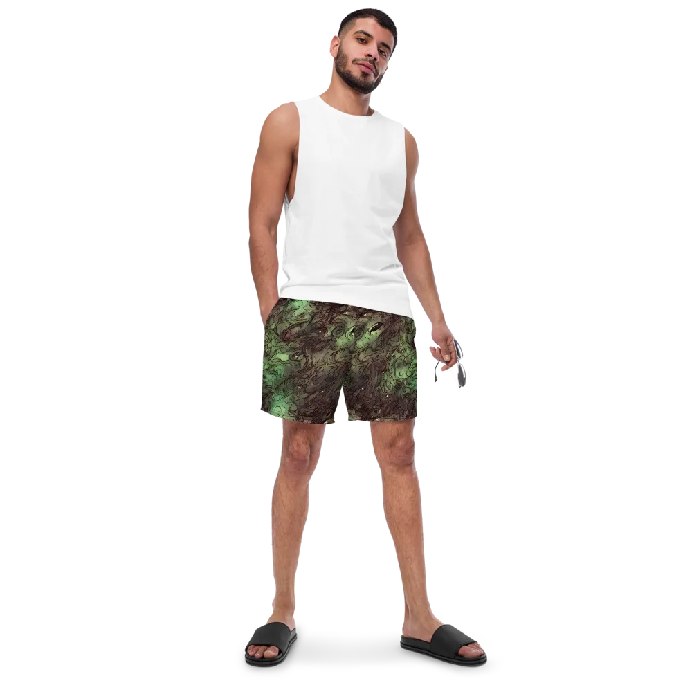 Mossborn Masquerade on Swim Trunks — Front