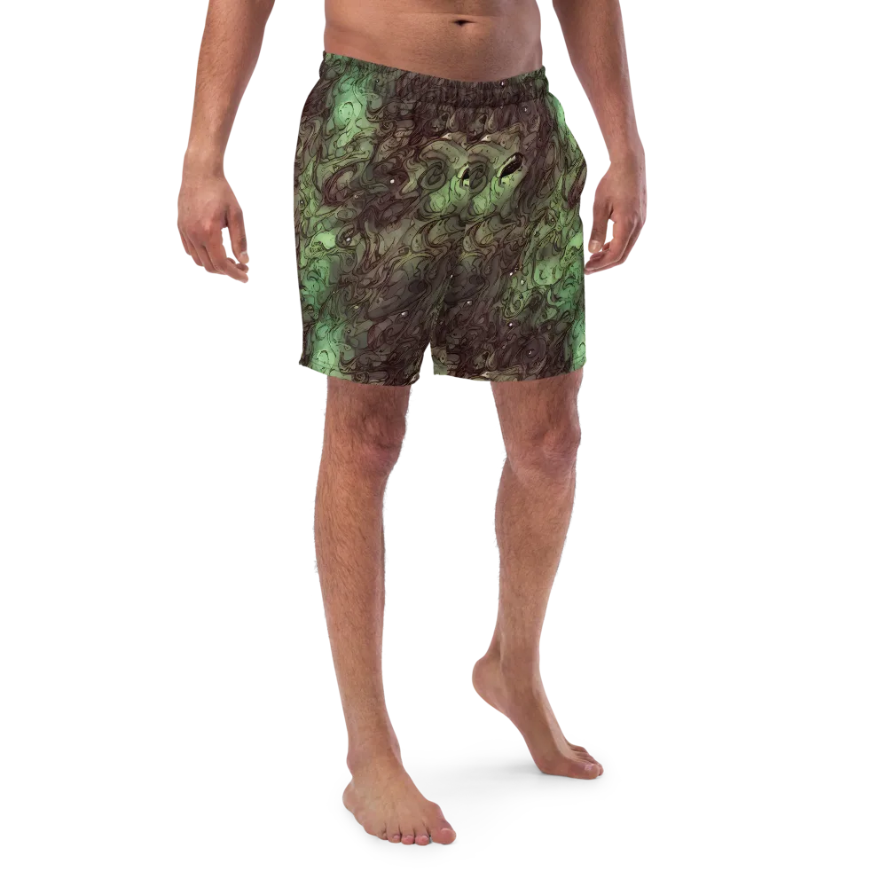 Mossborn Masquerade on Swim Trunks — Front