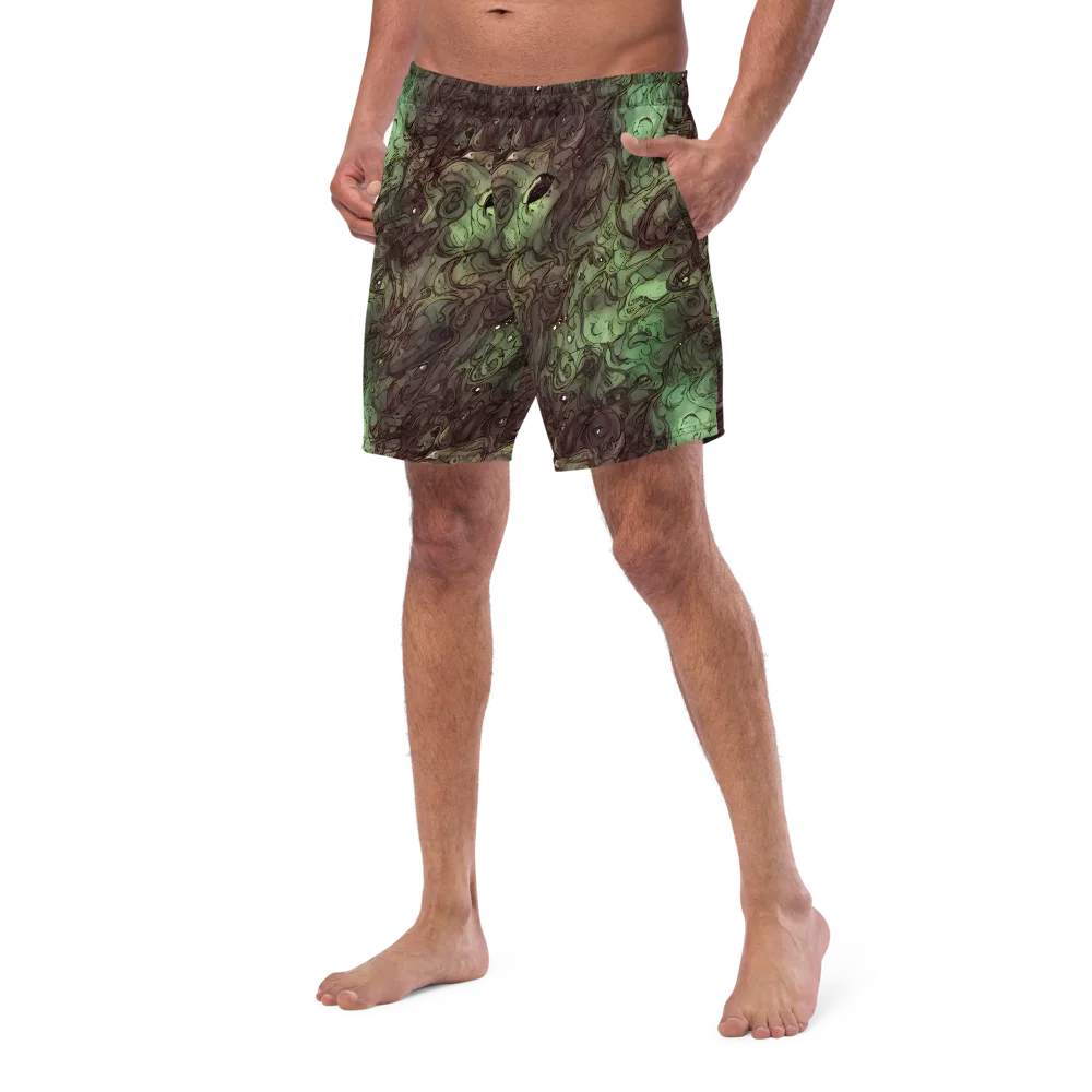 Mossborn Masquerade on Swim Trunks — Left Front