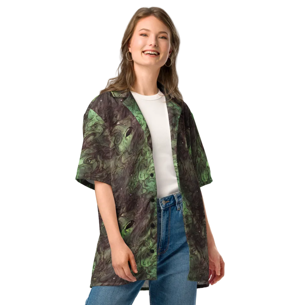 Mossborn Masquerade on Button Shirt — Front