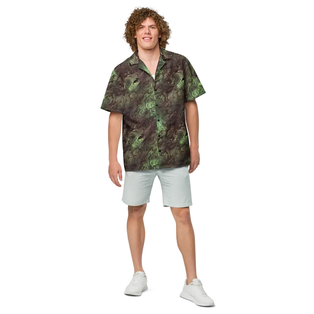 Mossborn Masquerade on Button Shirt — Front