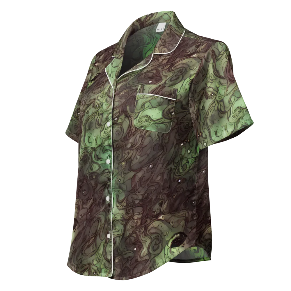 Mossborn Masquerade on Women's Short Sleeve Pajama Top — Left Front