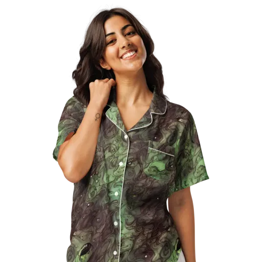 Mossborn Masquerade on a Women's Short Sleeve Pajama Top