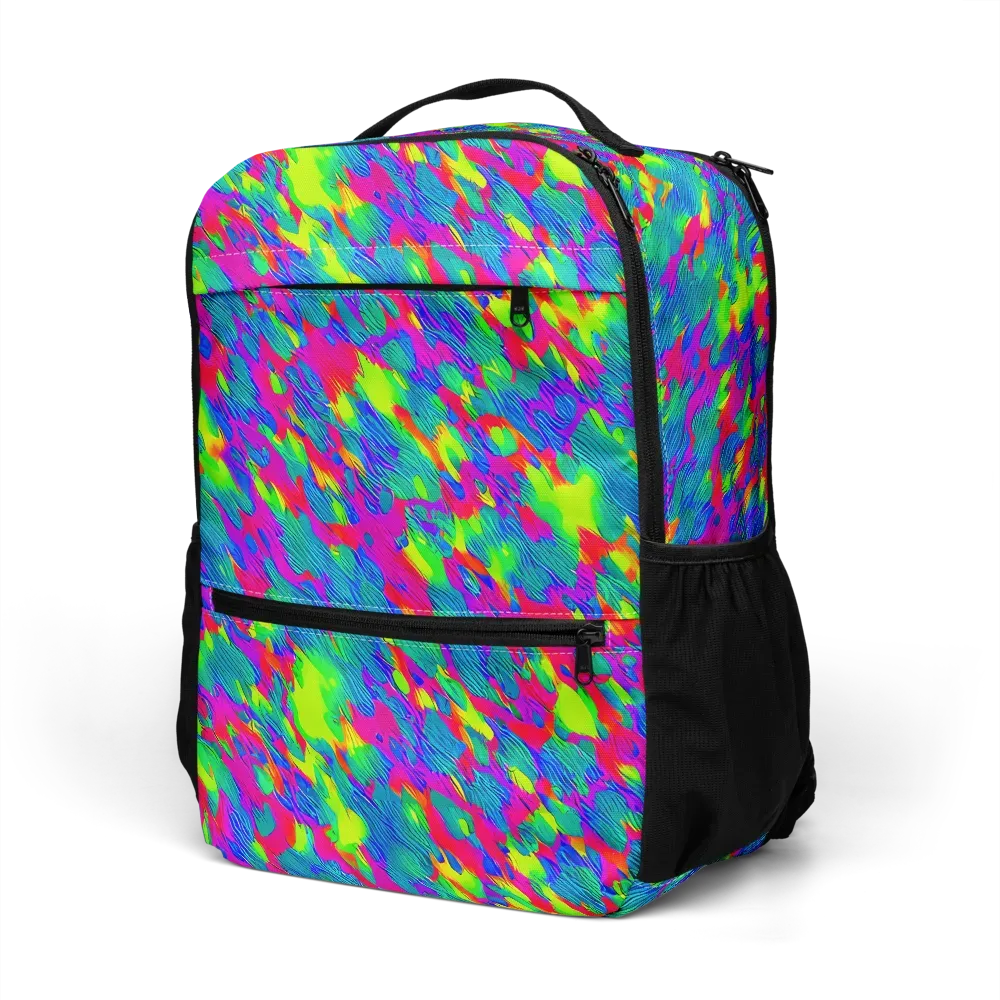 Turquoise Brushfire on Utility Backpack — Left Front