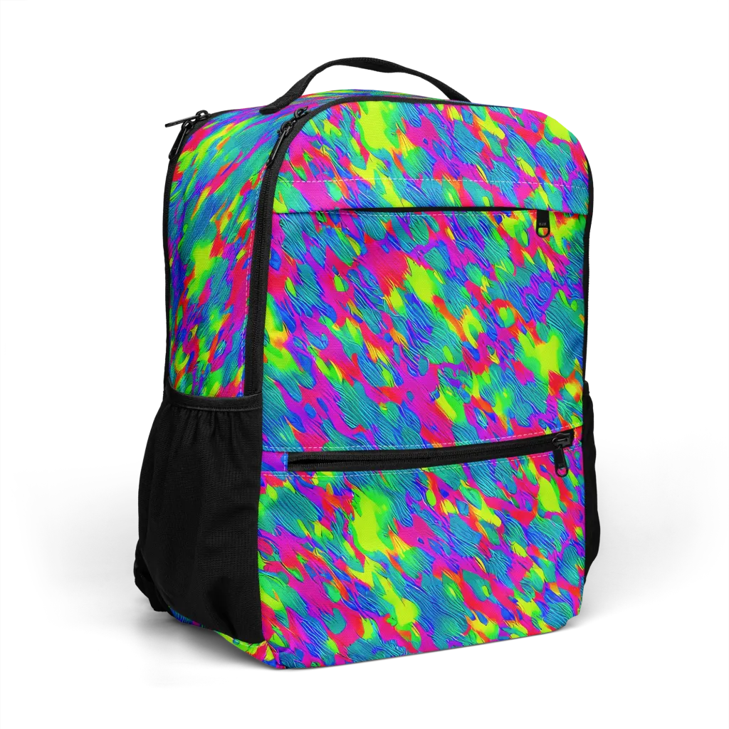 Turquoise Brushfire on Utility Backpack — Right Front