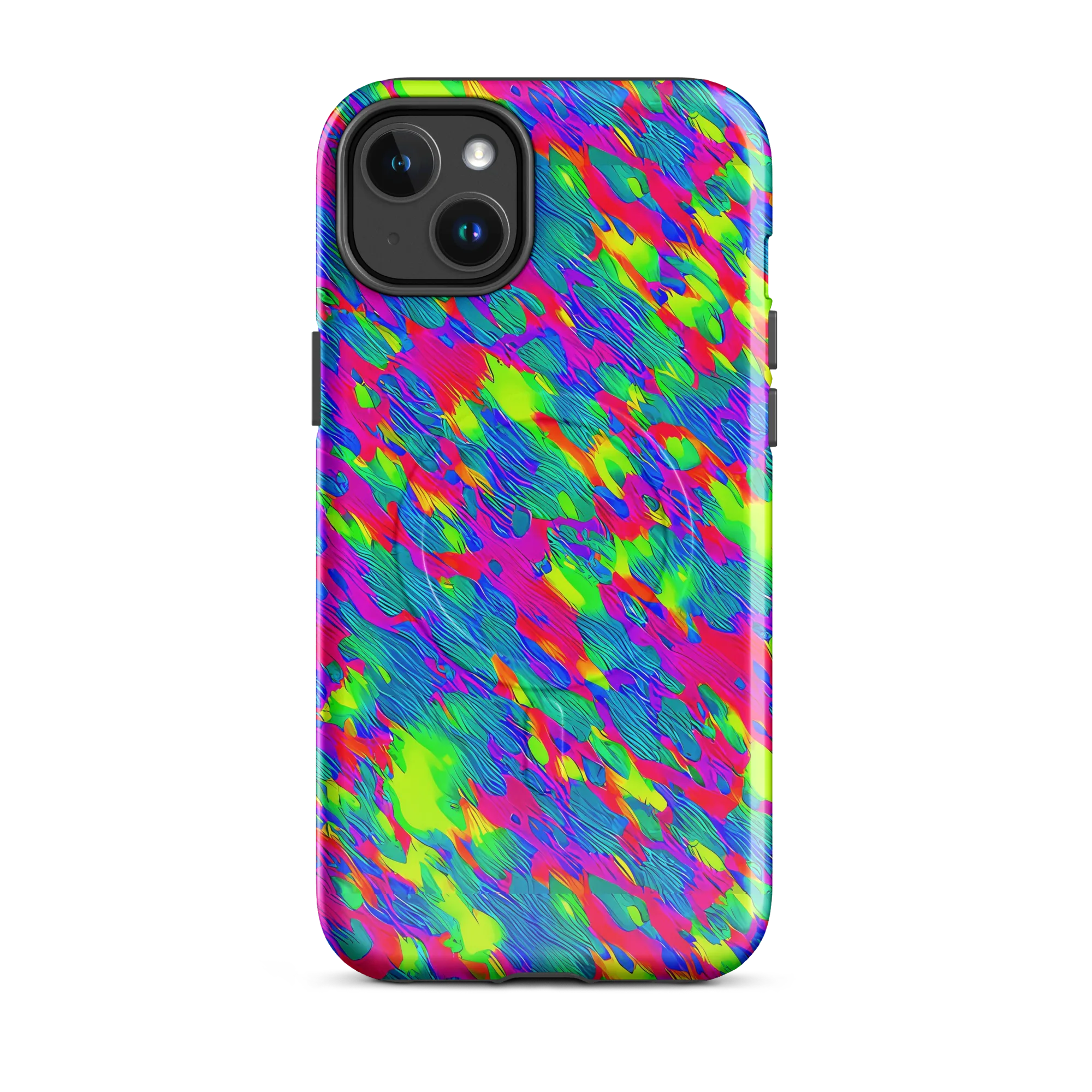Turquoise Brushfire on MagSafe Tough Case for iPhone® — Front
