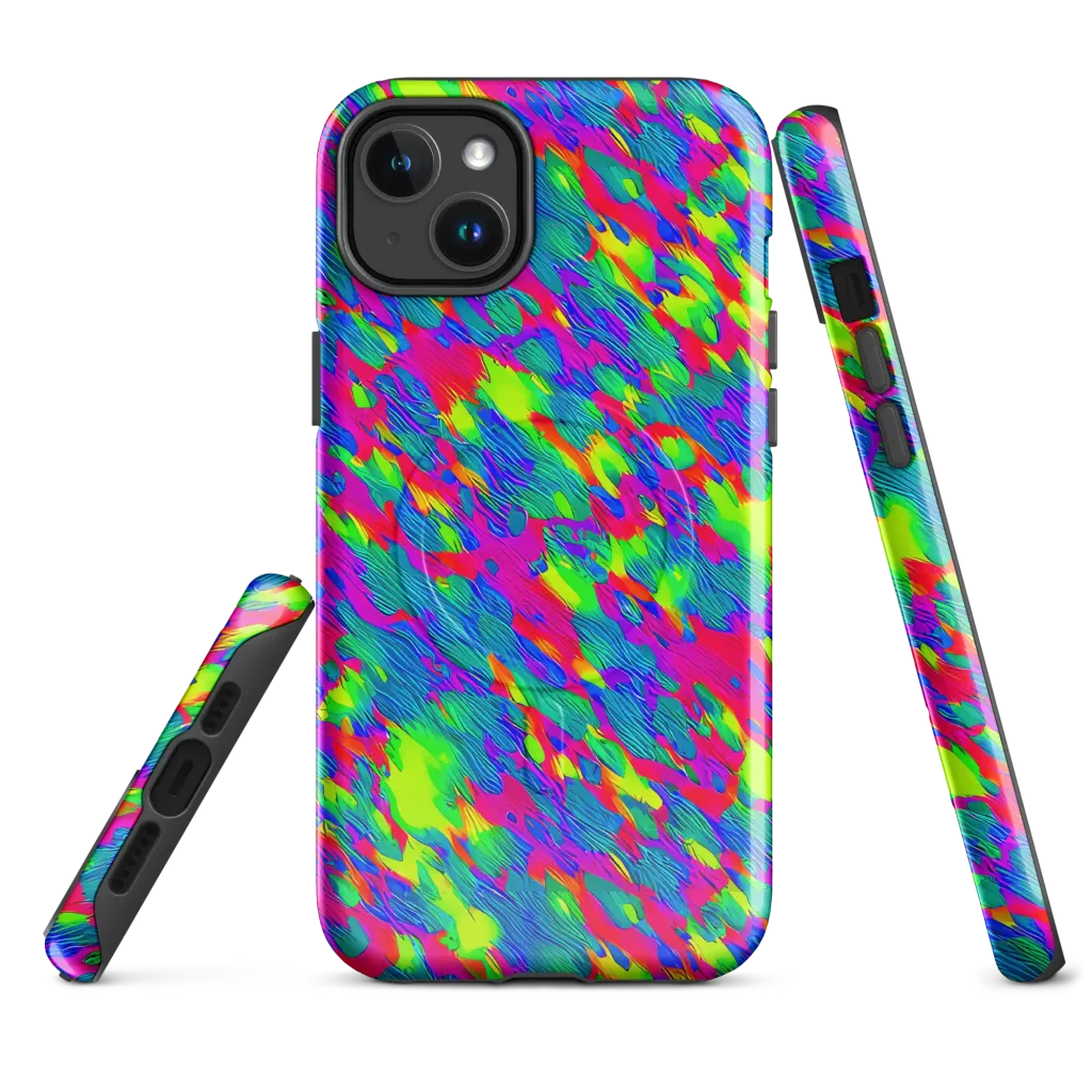 Turquoise Brushfire on MagSafe Tough Case for iPhone® — Front