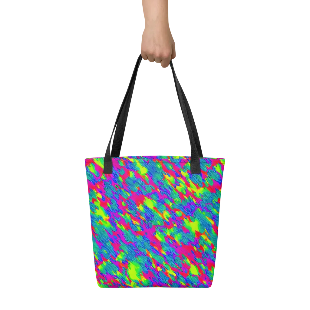 Turquoise Brushfire on Tote Bag — Front