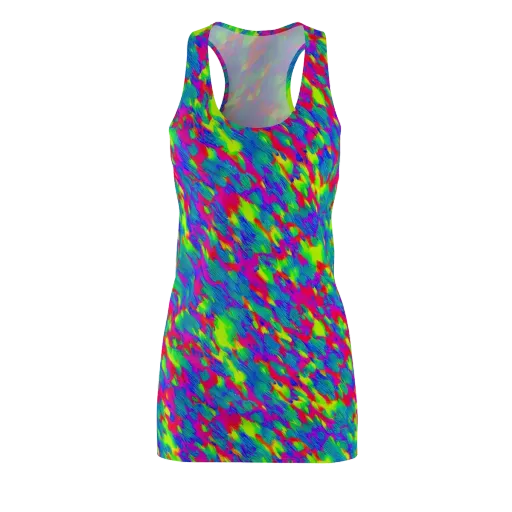 Turquoise Brushfire on a Racerback Dress