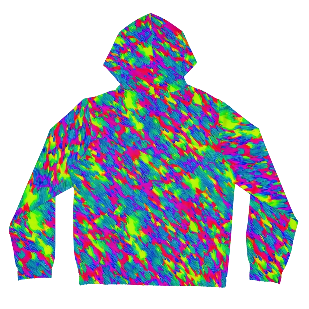 Turquoise Brushfire on Women's Full-Zip Hoodie — Back