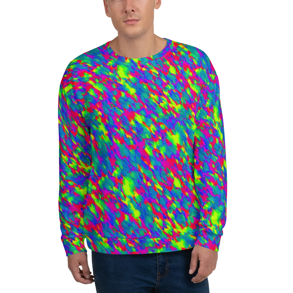 Turquoise Brushfire on Sweatshirt — Front