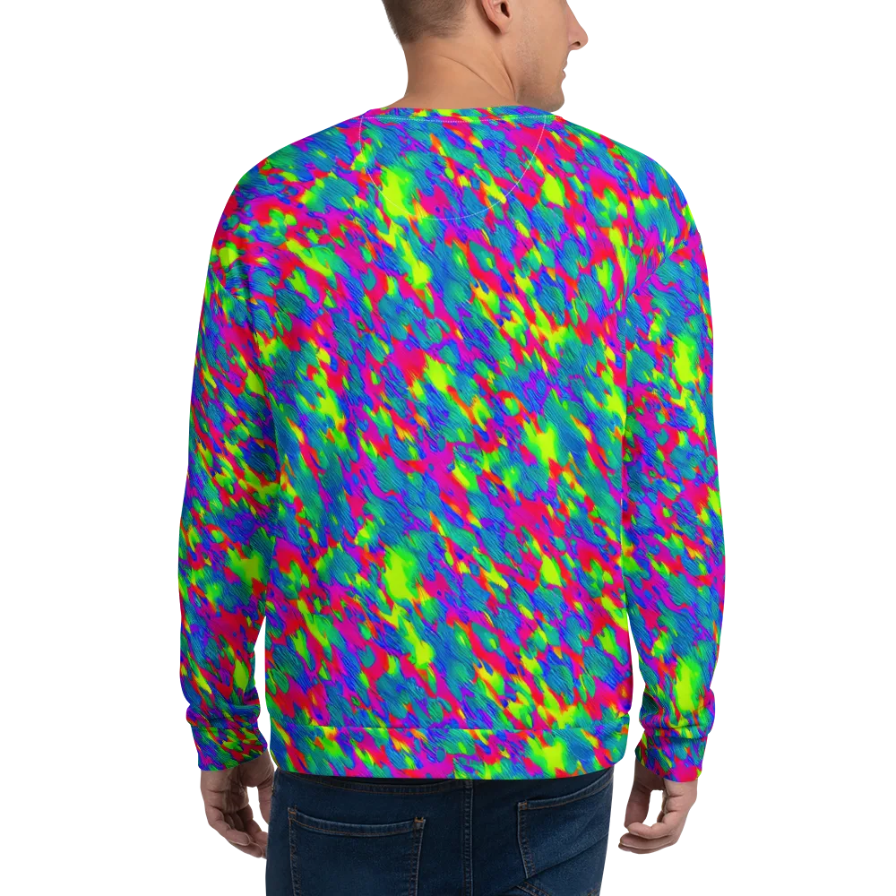 Turquoise Brushfire on Sweatshirt — Back
