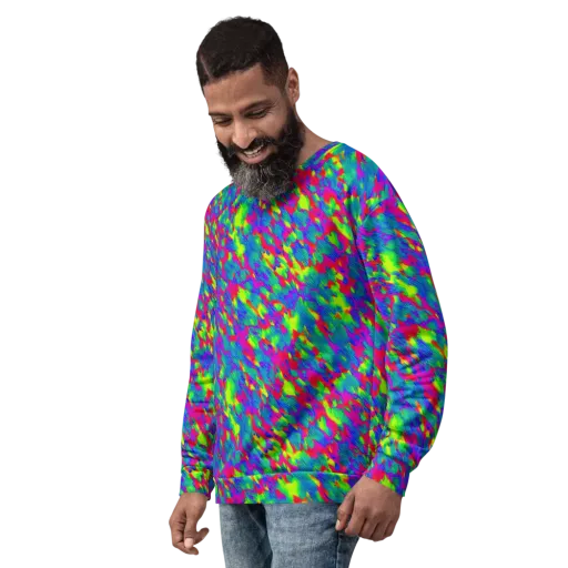 Turquoise Brushfire on a Sweatshirt