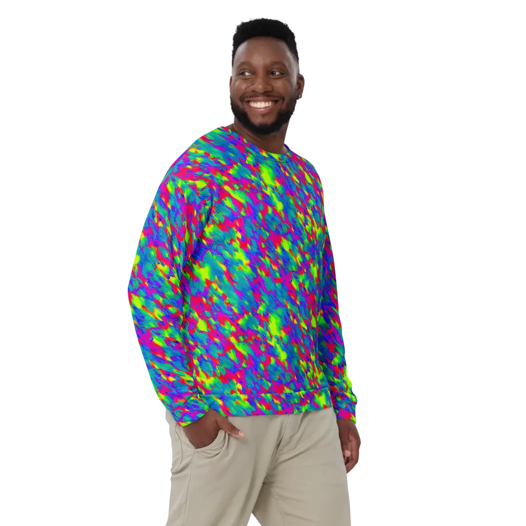 Turquoise Brushfire on Sweatshirt — Front