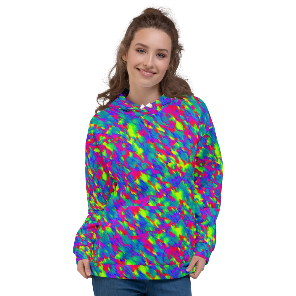 Turquoise Brushfire on Hoodie — Front