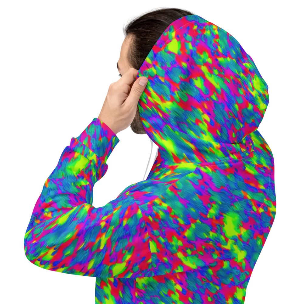 Turquoise Brushfire on Hoodie — Back