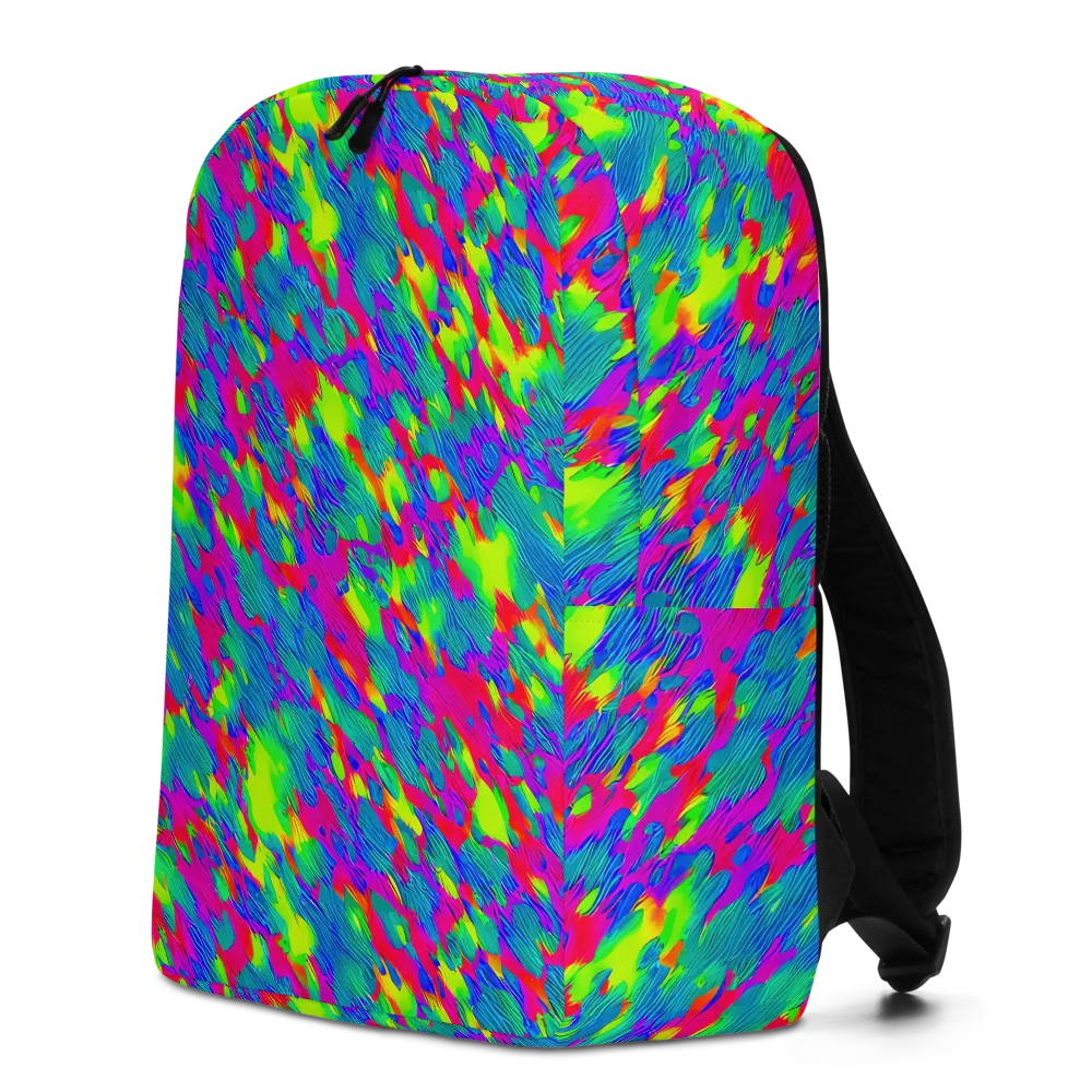Turquoise Brushfire on Minimalist Backpack — Left