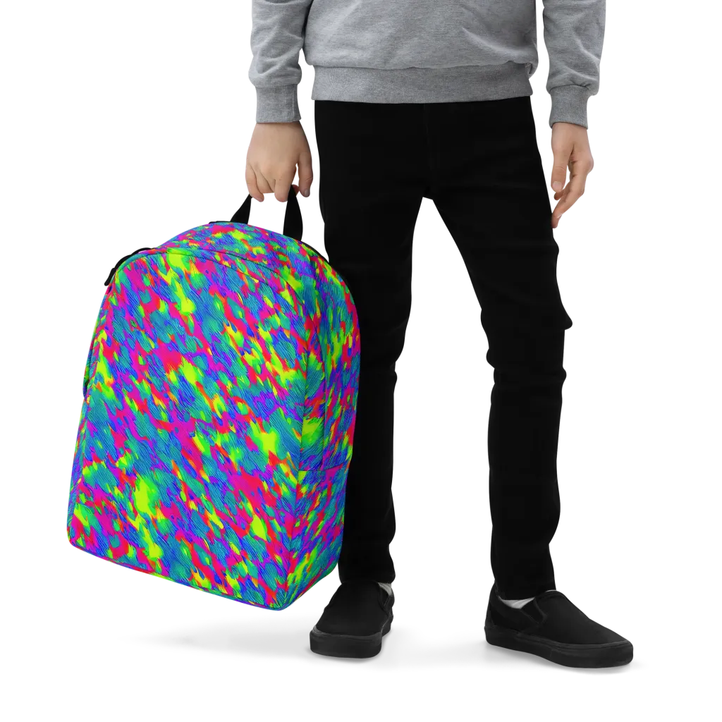 Turquoise Brushfire on Minimalist Backpack — Zoomed-in