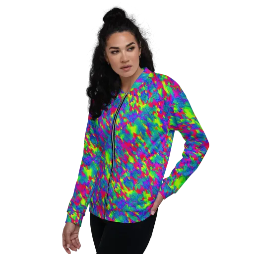 Turquoise Brushfire on a Bomber Jacket