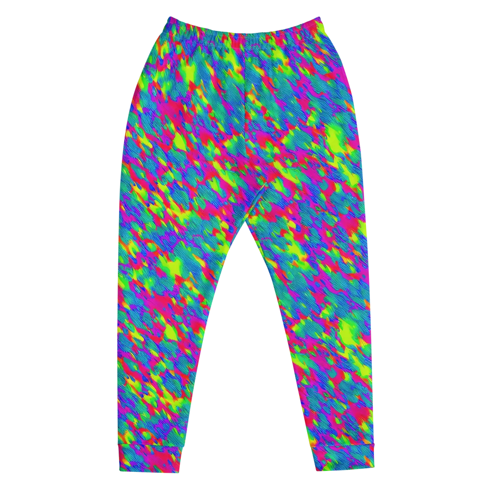Turquoise Brushfire on Men's Joggers — Front